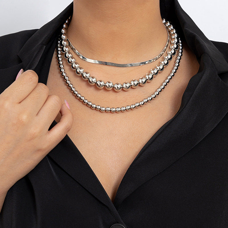 Layered Beaded Neck Jewelry for Women Multi 3 Layers