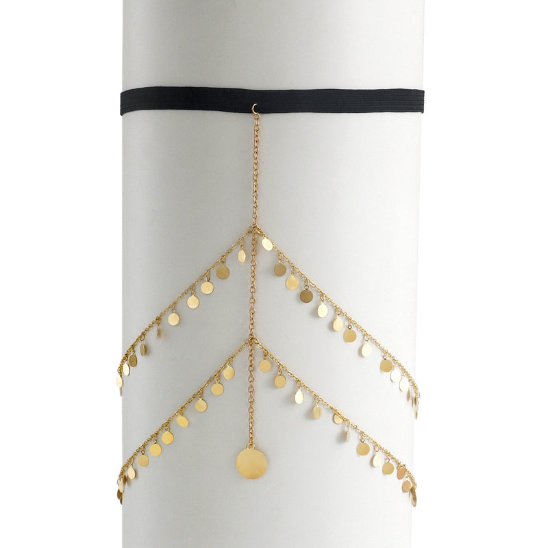 Double Layer Disc Chains Elastic Bandage Thigh Chain