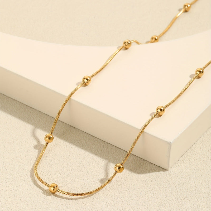 Beads Snake Bone Chain Necklace for Women