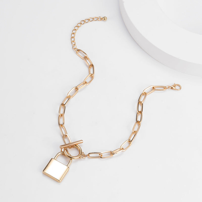Lock Charm Paper clip Chains Foot Bracelet