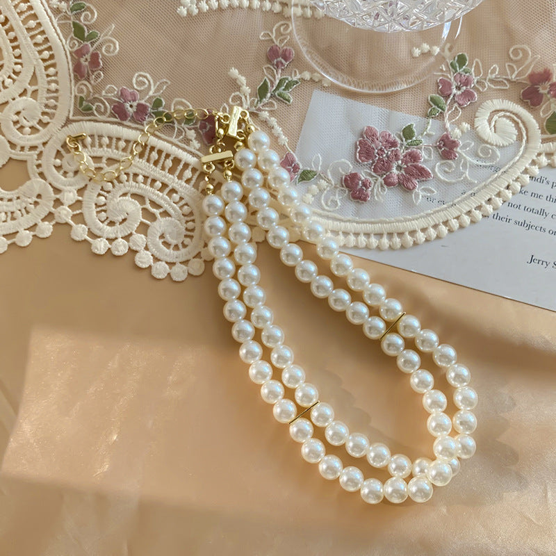 Handmade Artificial Pearl Beaded Necklace