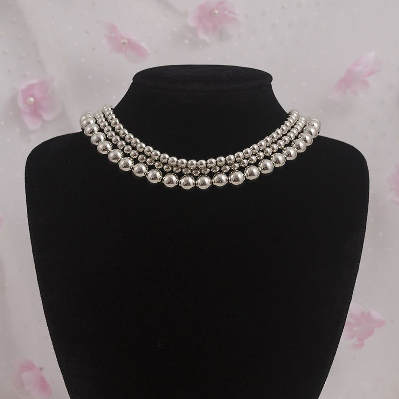 Fashion Jewelry Metallic Bead Layer Necklace