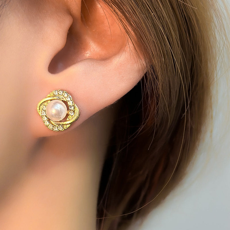 Geometric Square Round Stud Earrings
