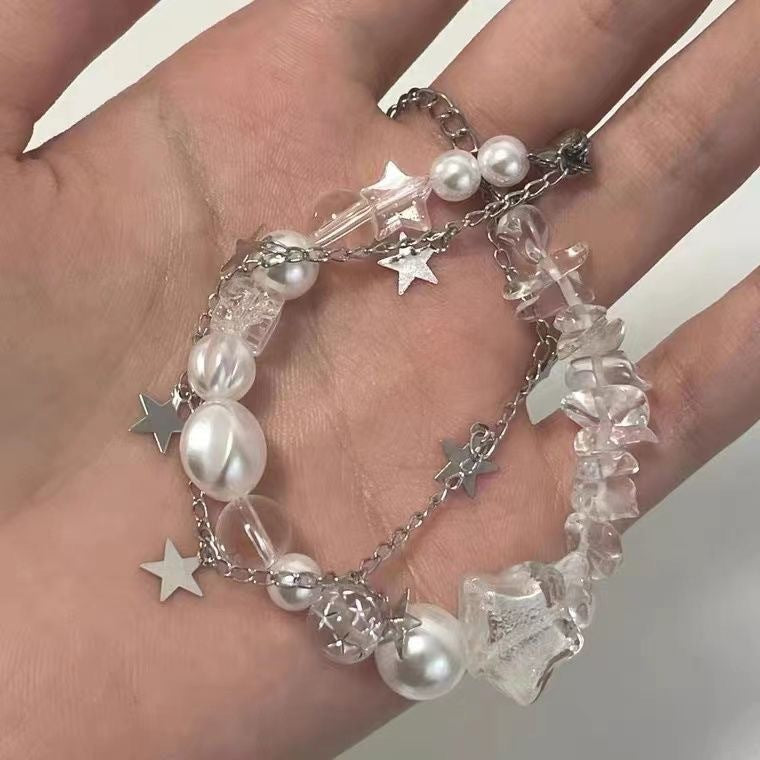 Beaded Pearl Star Bracelet