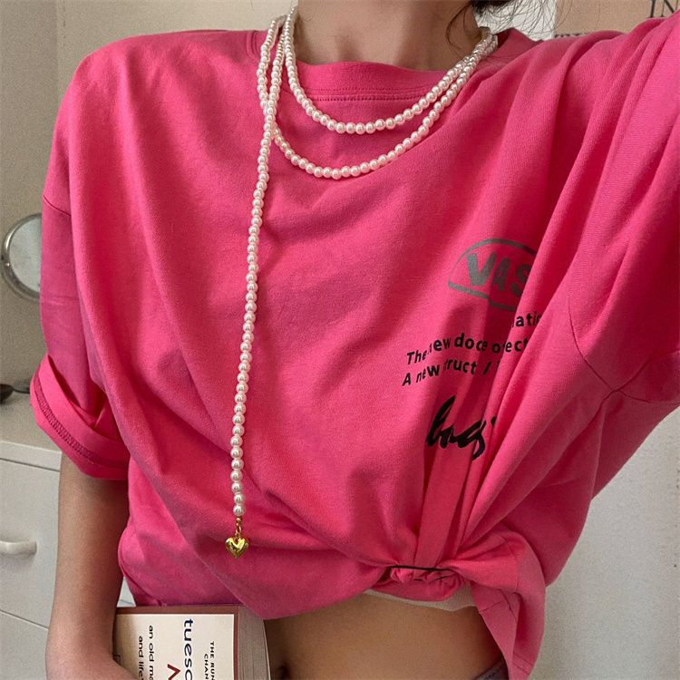 New Design Wedding Pearl Necklace Party Choker Heart Charm