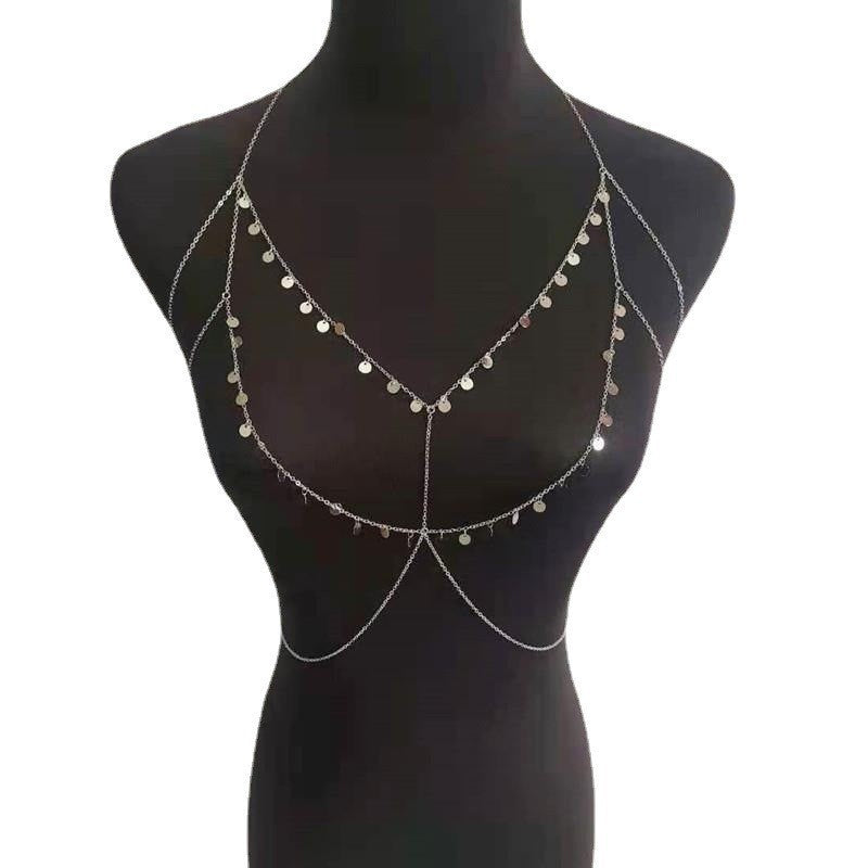 Women Sexy Bra Chain Jewelry Shiny Tassel Sequin