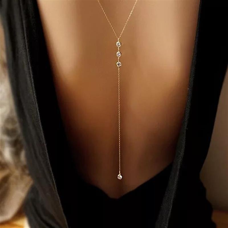 Sexy Style Crystal Back Chain Necklace