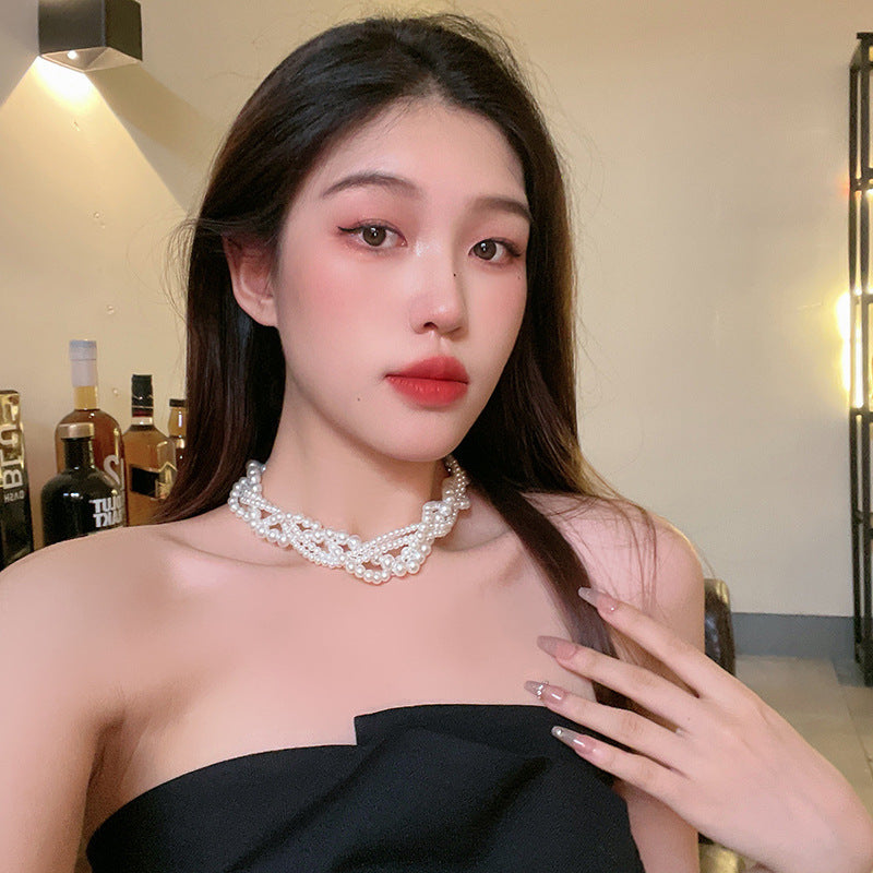 Twining Pearl Choker Necklaces for Women