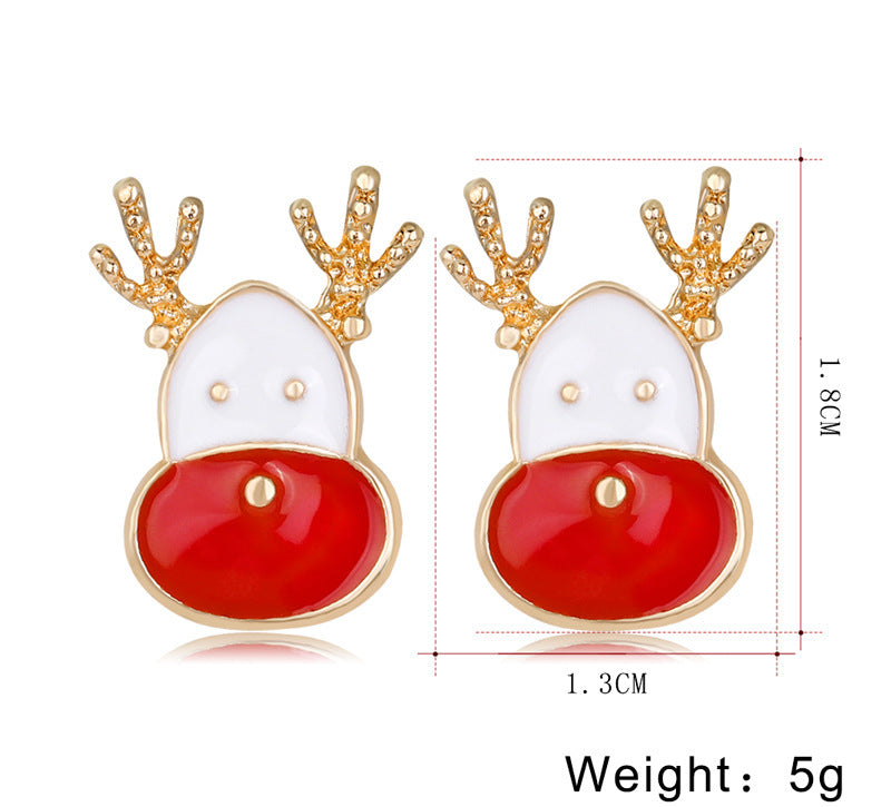 Christmas Snowflake Elk Earrings for Girls