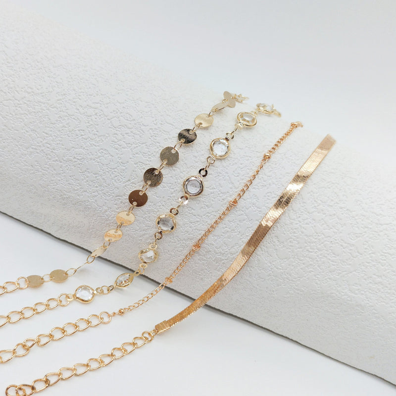 Paperclip Link Chain Bracelet Set