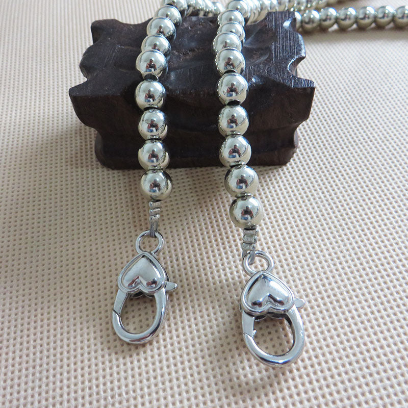 Metallic Bead Chain Long Straps Handbags Chain