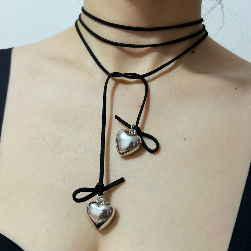 Goth Heart Pendant Necklace for Women