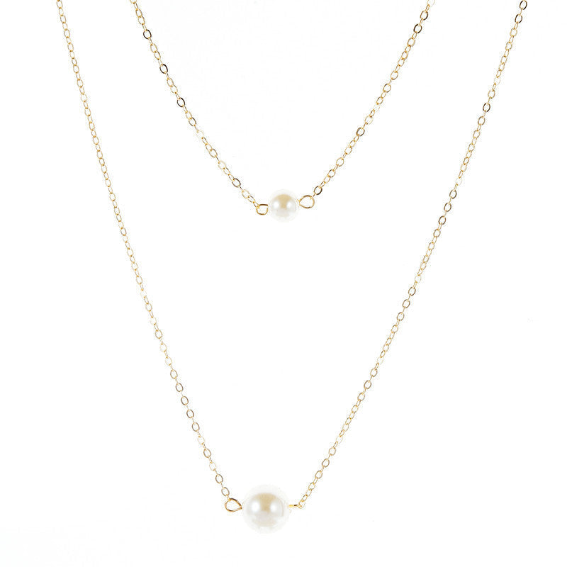 Bead Pearl Double-layer Necklace