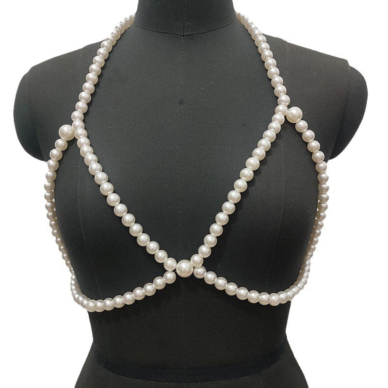 Pearl Necklace Sexy Beach Bikini Chest Chains