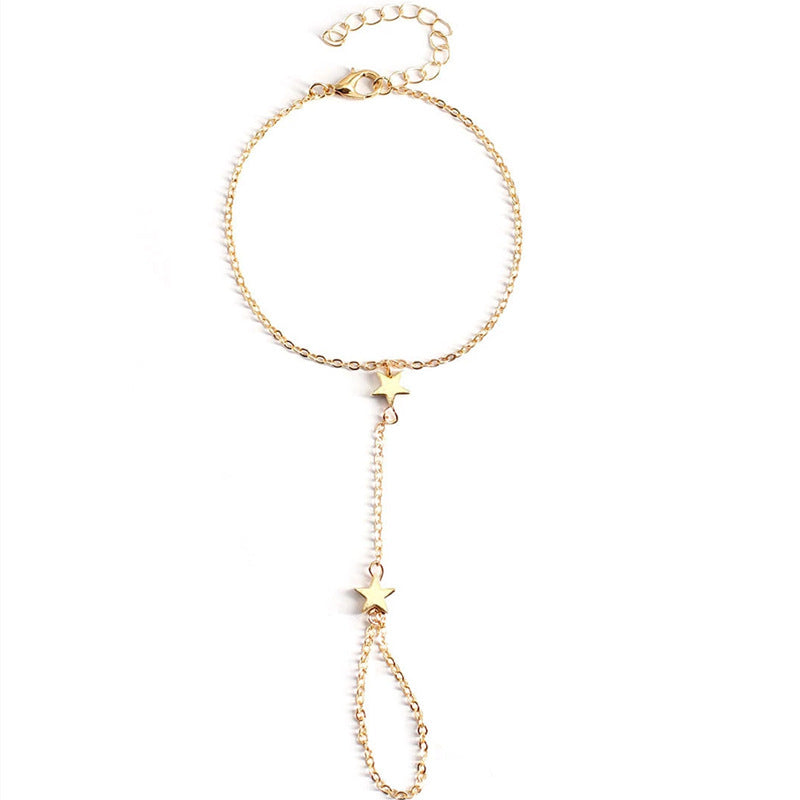 Star Charm Slave Bracelet With Ring