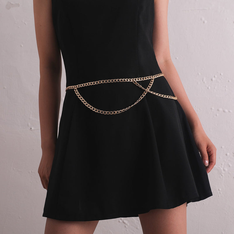 Women Simple Body Jewelry Multi-Layered Chain Body Belt Chain