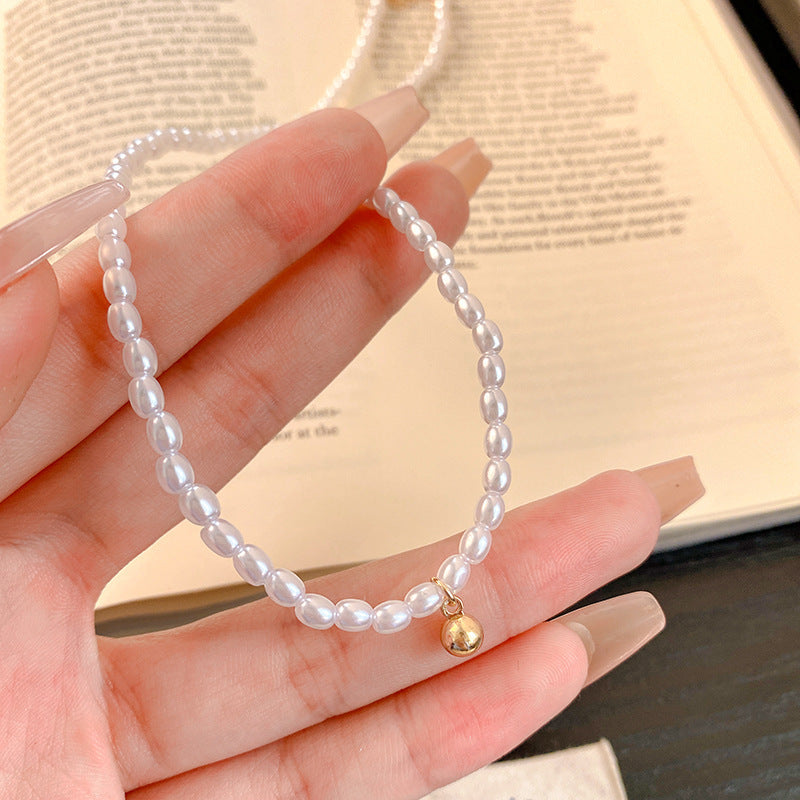 Pearl Beads Beaded Chain Necklace