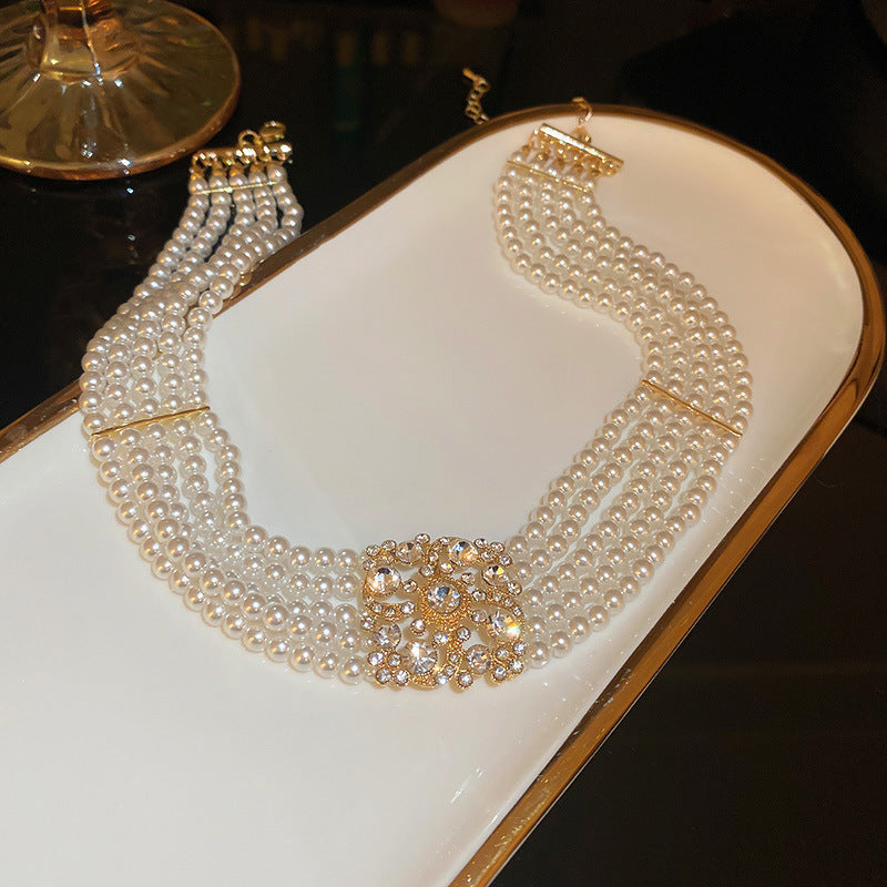 Multi Layer Pearl Beaded Necklaces Healing Crystal Jewelry Necklace