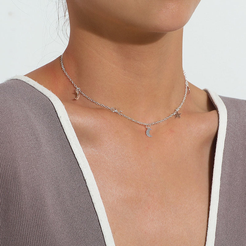 Star Moon Necklace for Women