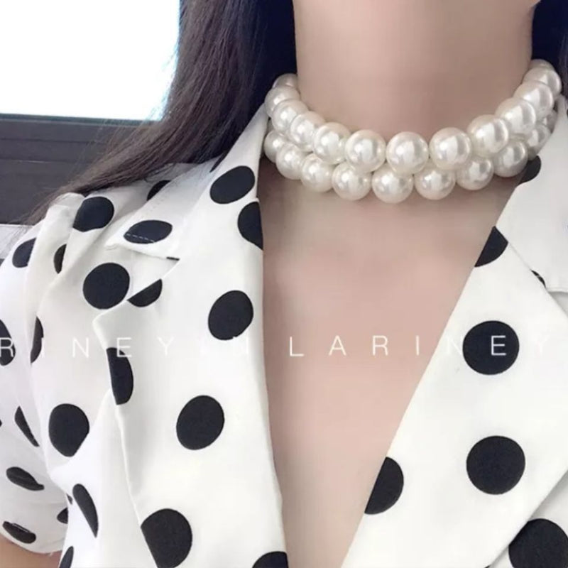 Faux Large 18MM Chunky Pearl Necklace for Women