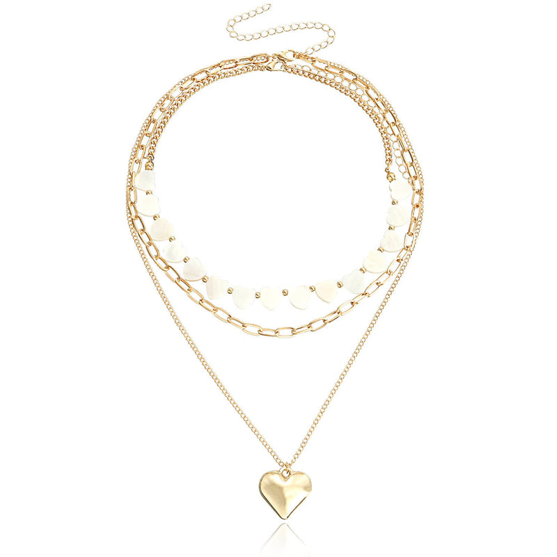 Baroque Style Imitation Pearl Peach Heart Necklace
