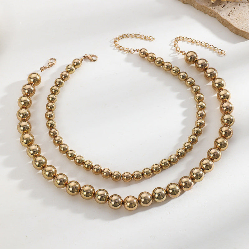 Multi-Layered Round Beaded Necklace