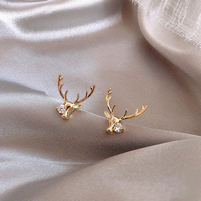 Christmas Rhinestone Elk Earring
