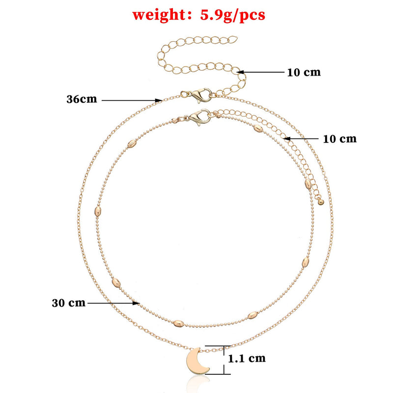 Moon Charm Double Layer Necklace