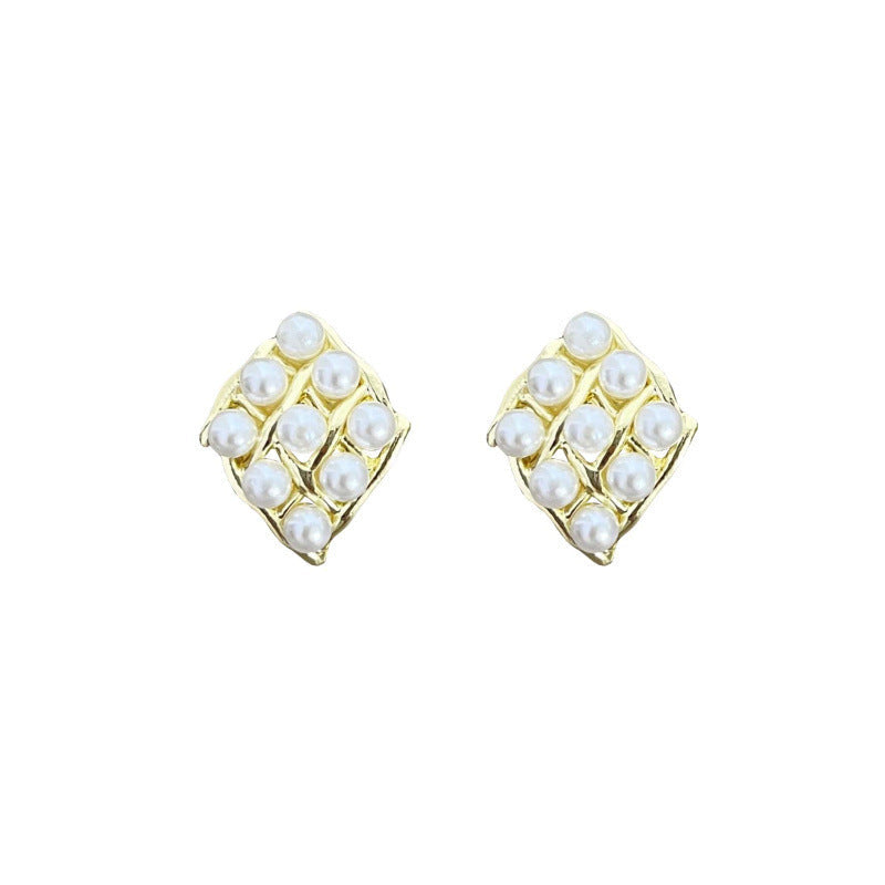 Elegant Pearl Geometric Irregular Stud Earrings