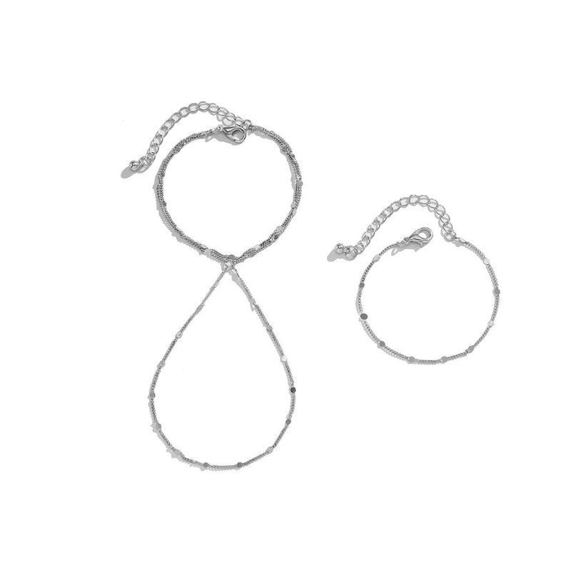 Multi-layer Sequin Chain Ring Bracelet