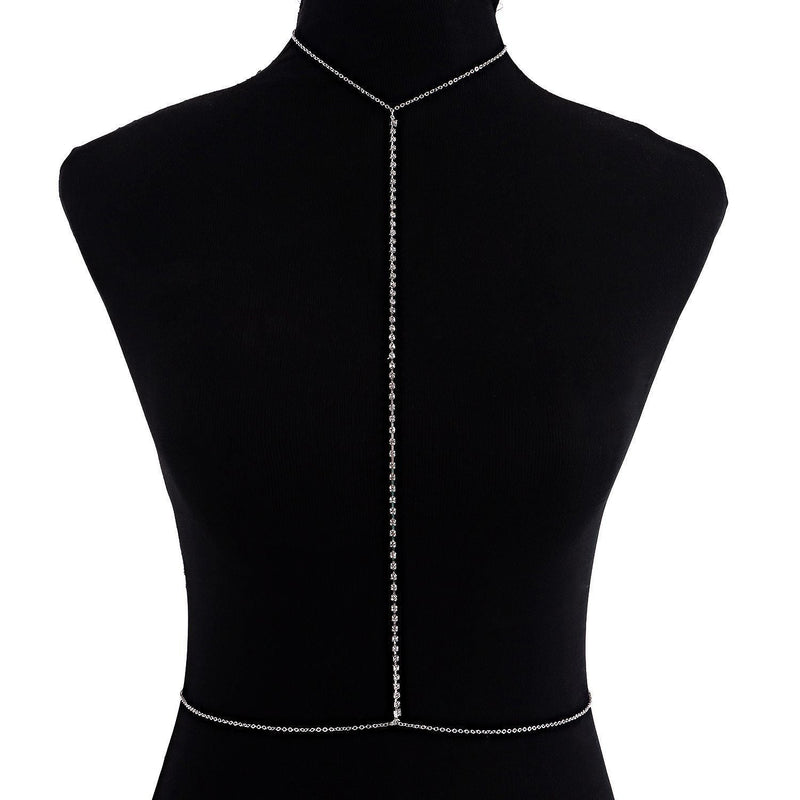 Bra Chain Sexy Cross Rhinestone Body Chain