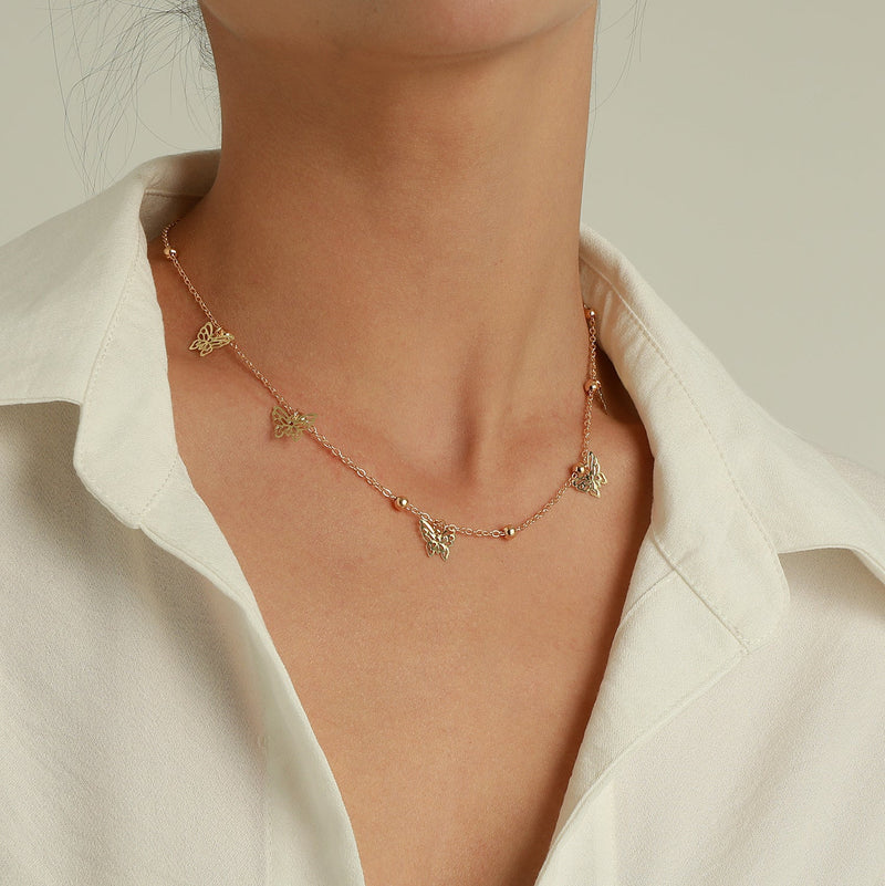 Multilayer Butterfly Pendant Necklaces