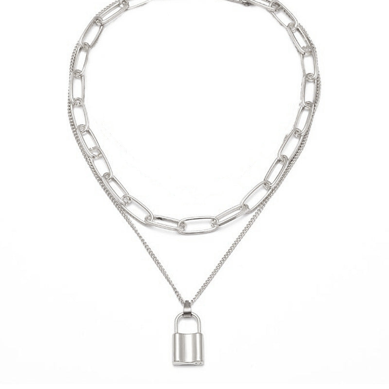 Heart Choker Lock Pendant Necklace