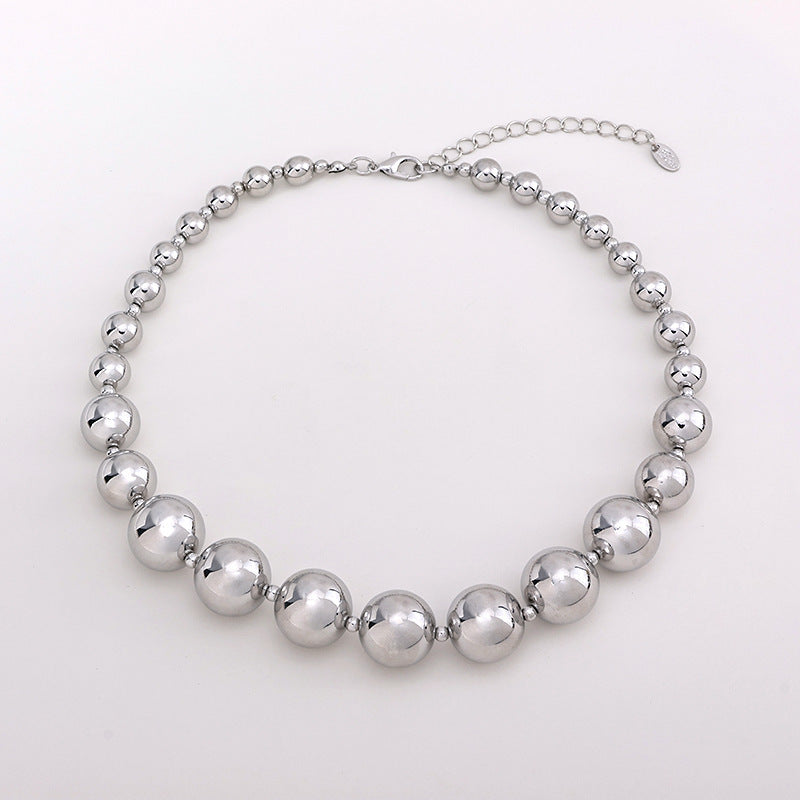 CCB Round Ball Bead Chain Punk Choker Necklace for Women