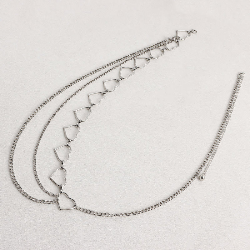 Geometric Dress Pant Belts Body Chain Jewelry Hip Hop Heart Waist Chain