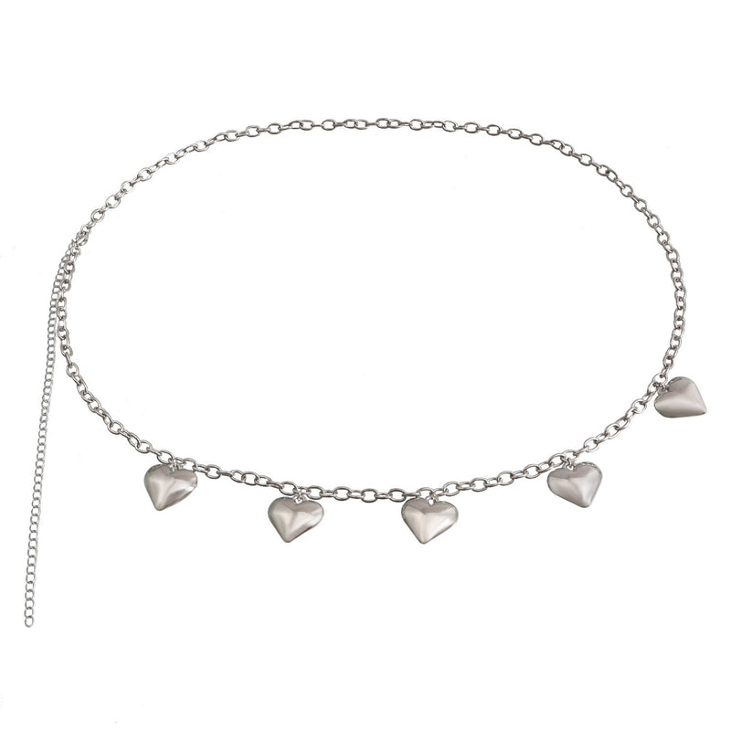 Metal Large Heart Pendant Waist Chain