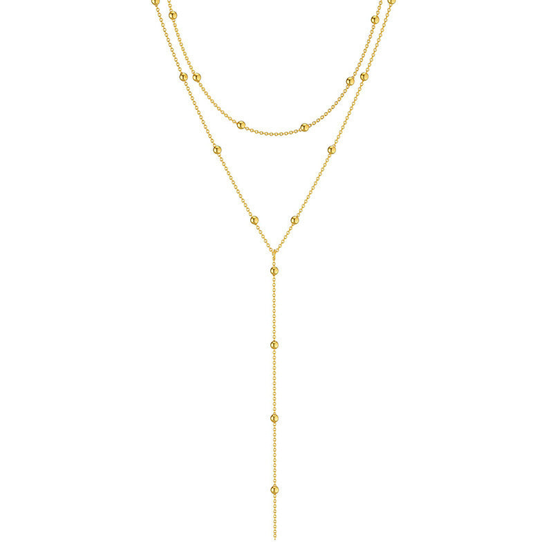 Layered Beaded Chain Drop Necklaces