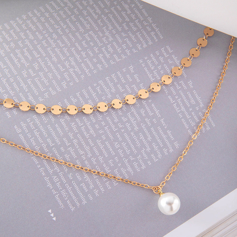 Coin Pendant Bamboo Chain Necklace
