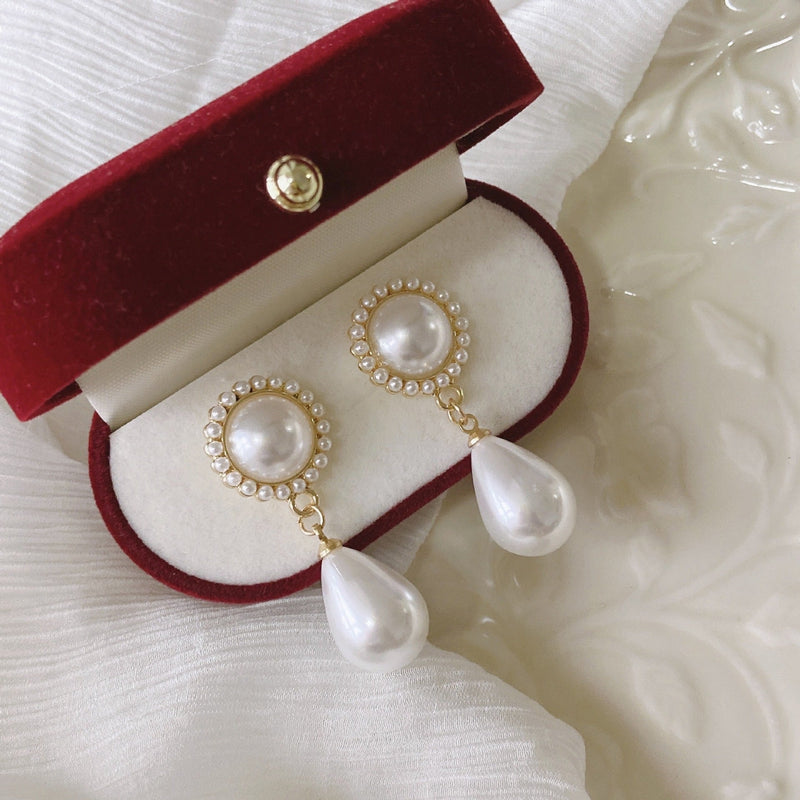 Classic Pearl Dangle Drop Earrings