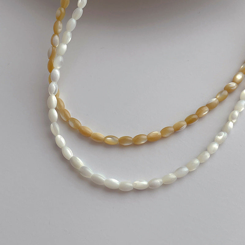 Handmade Oval Shell Bead Necklace