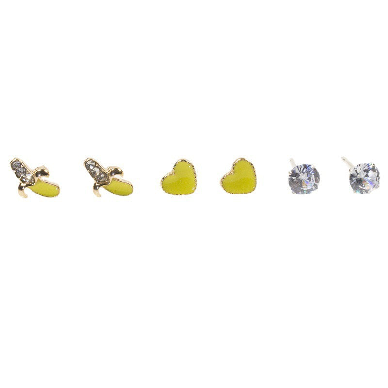 Banana love stud earrings set