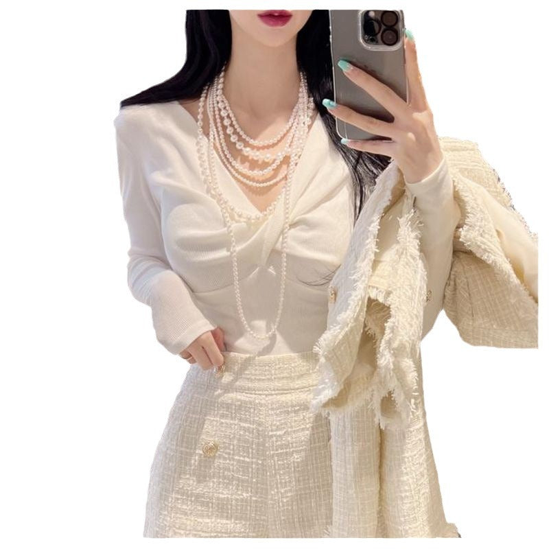 Long Beaded Layer Pearl Necklace