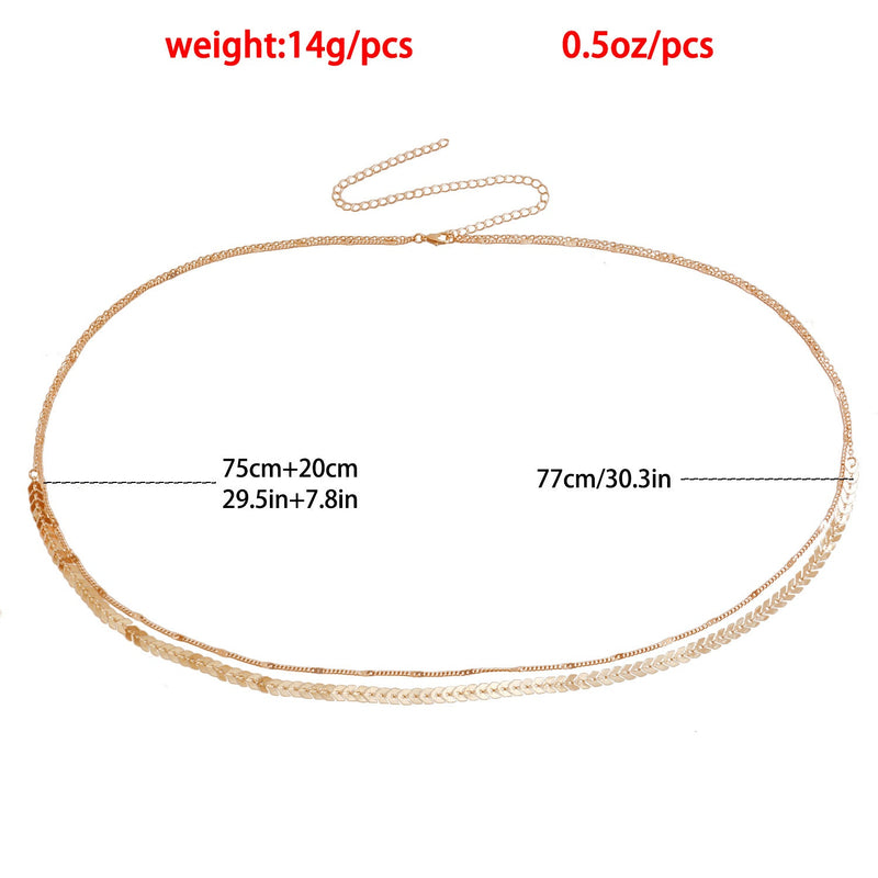 Sexy Body Waist Chain Jewelry Layered Metal Snake Bone Chain