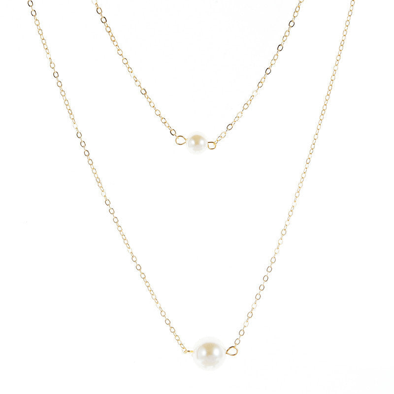 Bead Pearl Double-layer Necklace