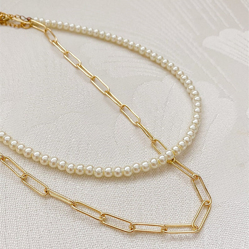 Pearl Multi Layered Chains Necklaces for Women