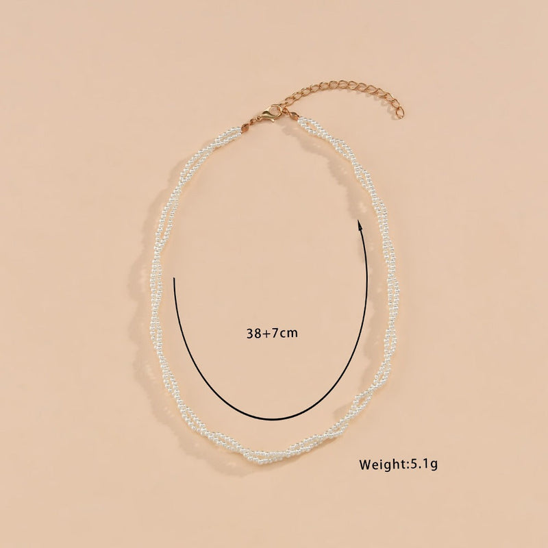 Dough Twiste Collar Bone Chain Double Layer Necklace