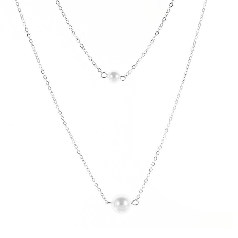 Bead Pearl Double-layer Necklace