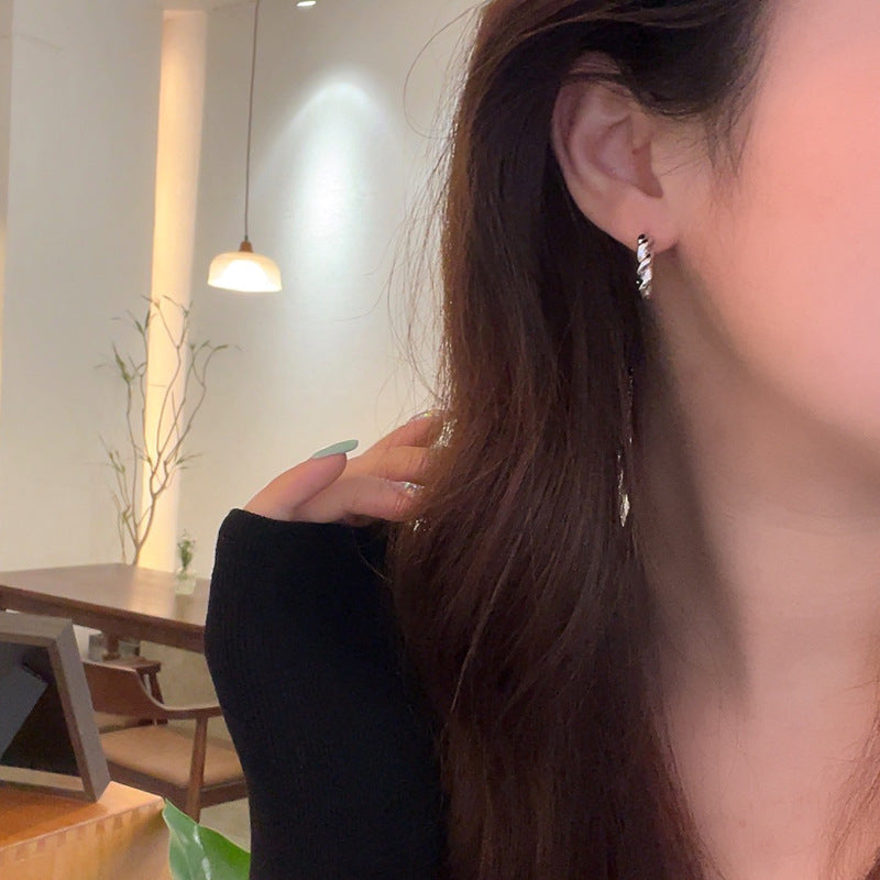 Twist Rope Round Big Hoop Earrings