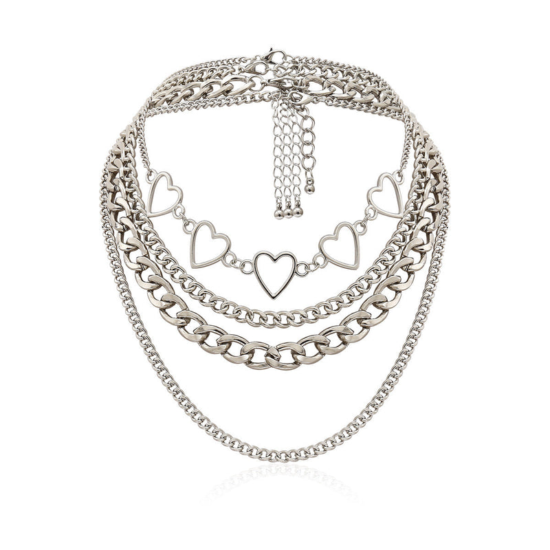Layer Chain Heart Shaped Necklace for Women