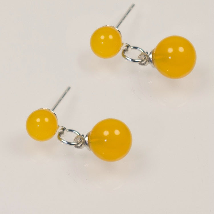 Multicolor Natural agate Raw Stone Earrings